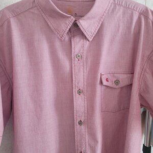 Red Short Sleeve Carhartt Mens Button Shirt Size XL